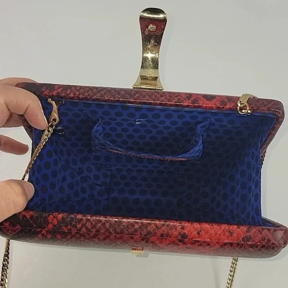 Rebecca Minkoff Red Leather Snakeskin Purse NWOT - Picture 8 of 15